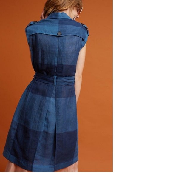 NEW Anthropologie Checkered Trench - Picture 3 of 7